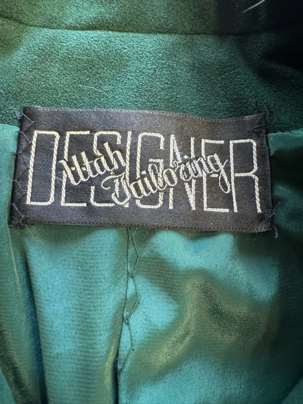 Utah Tailoring Vintage 70s/80s Women’s Sz L Green Ultrasuede Caped Jacket Rare - Picture 3 of 8